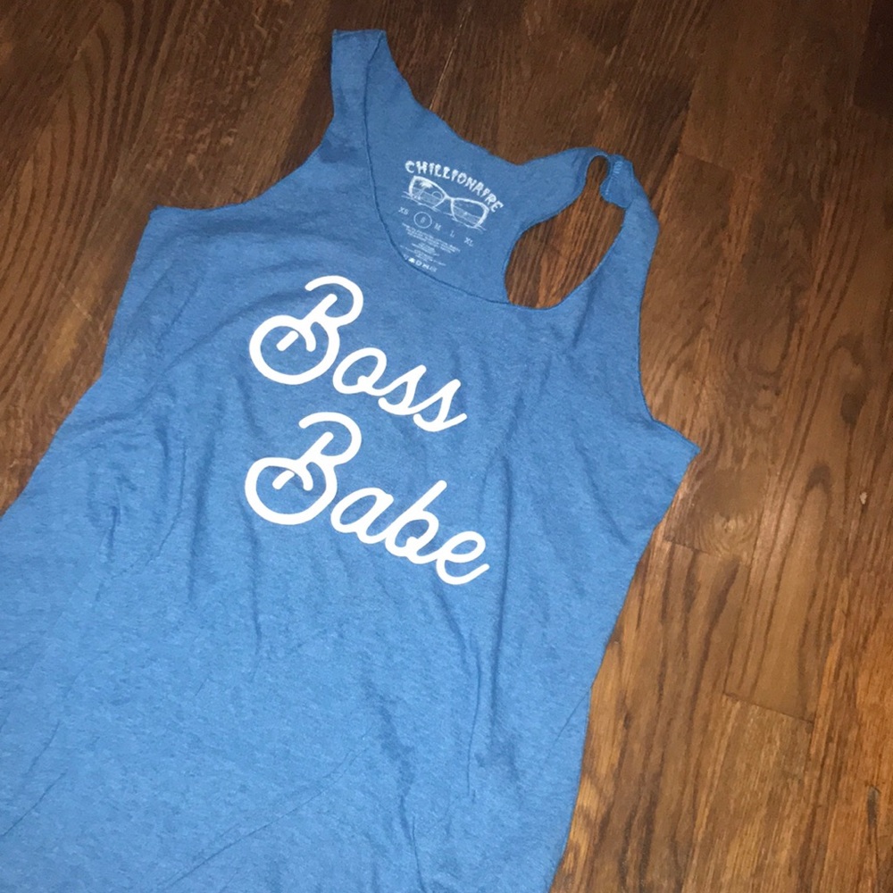 Blue Boss Babe Chillionaire Buckle tank
